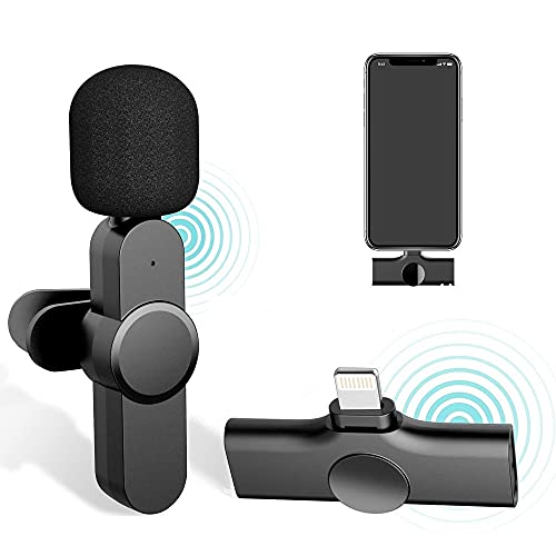 Wireless Lavalier Microphone for iPhone - (Plug and Play) Zampam Lighting Lapel Auto-syncs Mic for Youtubers,Facebook Live Stream,Vloggers,Interview,Tiktok,Vlogging