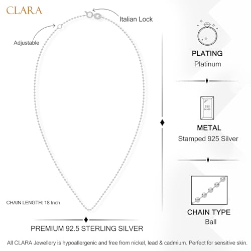 Image of Clara Anti-Tarnish 925 Sterling Silver Chain Necklace in 18 inches | Gift for Women and Girls| Minimal Daily Wear
