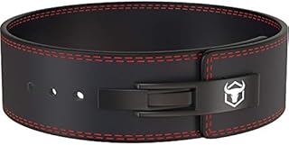 Powerlifting Lever Belt - 10mm or 13mm Weight Lifting Belt (USPA & IPL Approved) for Heavy Weightlifting - Lower Back Leather Support for Deadlifts and Squats (Medium, 13mm - All Black)