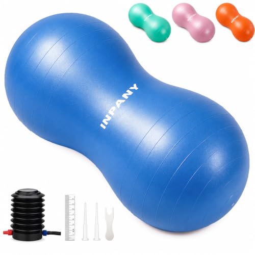 Image of INPANY Peanut Ball - Anti Burst Exercise Ball for Labor Birthing, Physical Therapy for Kids, Core Strength, Flexible Seating, Home & Gym Fintness, Sensory Chair Wiggle Seat for Boys and Girls
