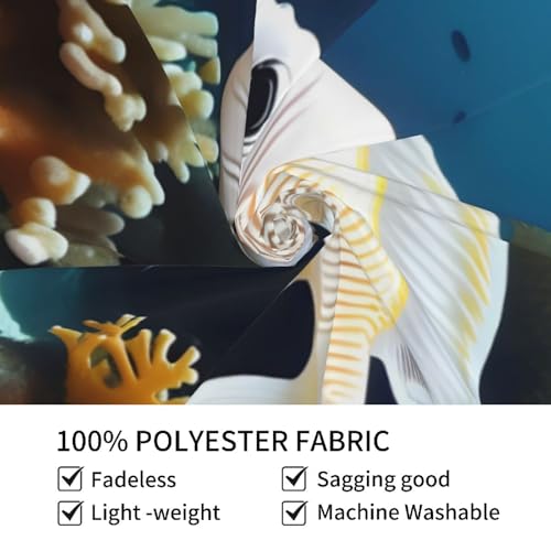 Tapisserie de décoration murale 152x129 cm poisson blanc