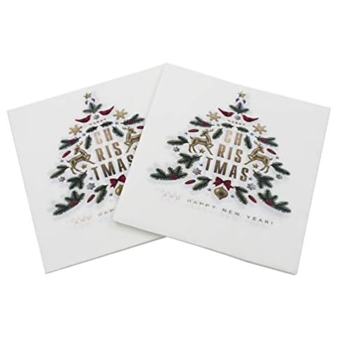 Angoily 40Pcs Servilletas de Papel de Navidad Cover