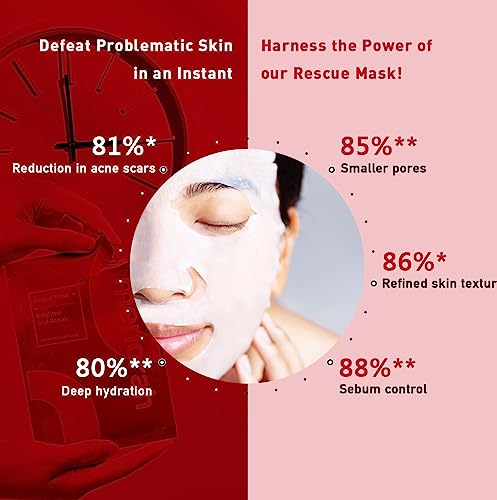 menorah-skincare-Anti-Blemish-Treatment-Rescue-Sheet-Masks-4-Sheets-with-Pomegranate-Artichoke-Acne-Facial-Masks-Instant-Recovery-Oil-Water-Balabce-Acne-Skin-Organic-cotton-sheet-mask