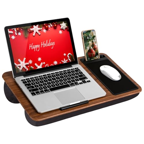 LAPGEAR Home Office Lap Desk with Device Ledge, Mouse Pad, and Phone Holder - Espresso...