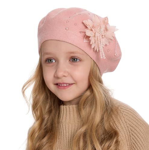 Béret d'hiver pour fille ZLYC bonnet chaud en laine style classique