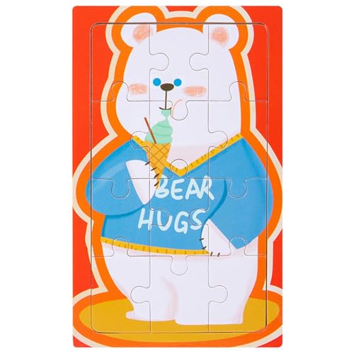 Muskela 幼児用動物パズル、幼児用ジグソーパズル - 12ピースのおもちゃの動物パズル、木製の漫画のジグソー,3歳以上のお子様の想像力を高めるおもちゃ、自習室、保育園用