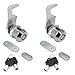 1Pack Toolbox Lock with Keys 5/8 Inch Cabinet Locks Keyed Alike Tubular Cam Lock Hook Cam with Zinc Alloy