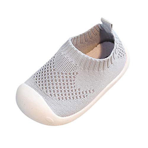 2019 Verano Primavera Zapato Deporte De Bebé Niñas Niños Chicos Chicas De Malla Transpirable Suela Blanda Sneaker Loafers Para Primeros Pasos(Gris,9~12 meses)
