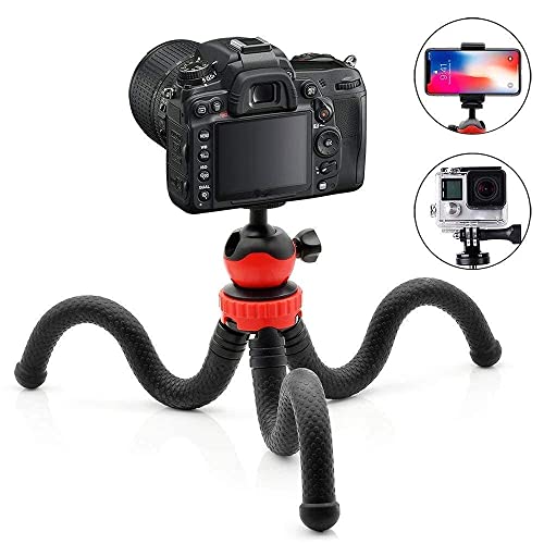 Image of Zety 12 Inch Height 360 Rotating Ball Head Gorilla Tripod | Tripod for All Devices with Holder & Bluetooth Shutter Button (Gorilla Tripod + Shutter Remote + Holder)