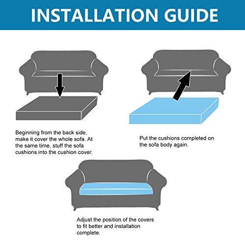 image for NC HOME Water Repellent Sofa Seat Cushion Covers Durable Sofa Cushion 