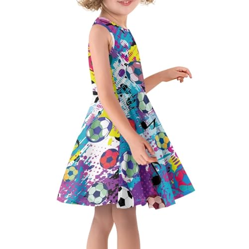 SYtrade Girls Crewneck Sleeveless Dress A-Line Maxi Party Dresses Casual Floral Sundress2
