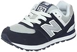 New Balance Unisex-Baby 574 V1 Classic-Lace Up Sneaker, Navy/White, 5.5 Toddler