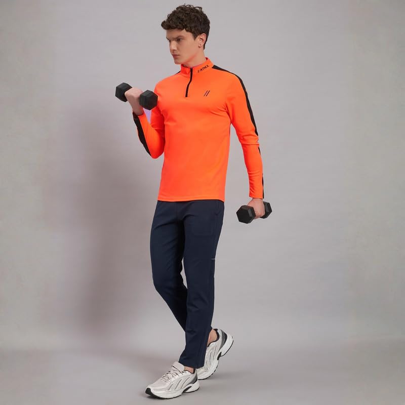 Image of ATICX Polyester Full Sleeve Compression High Turtle Neck Sports Jersey T Shirt for Men - Quick Dry Fit Gym Workout Top for Running, Swimming, Training, Cycling, Football, Badminton