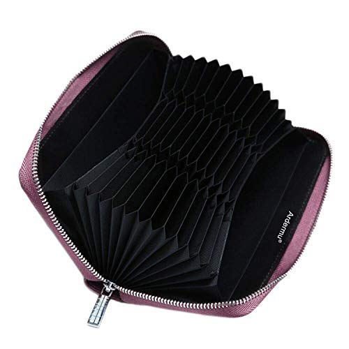 Titular De La Tarjeta De Crédito De Gran Capacidad 36 Ranuras Zip Alrededor De La Billetera De Cuero - Bloqueo RFID