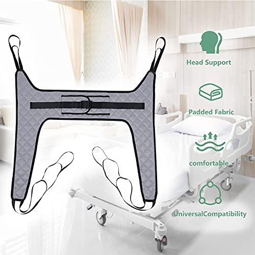 Patient Lift Sling 485lbs Weight Capacity, Large Medical Lifts Sling, Padded U Transfer Sling for Toileting Aid Shower Bath Lifter for Seniors, Elderly, Bariatric & Disabled Patient (L)