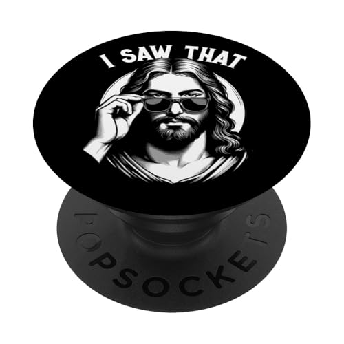 Jesús, I Saw That | Cita Divertida de Jesús Meme, Jesús Cristiano PopSockets PopGrip Adhesivo