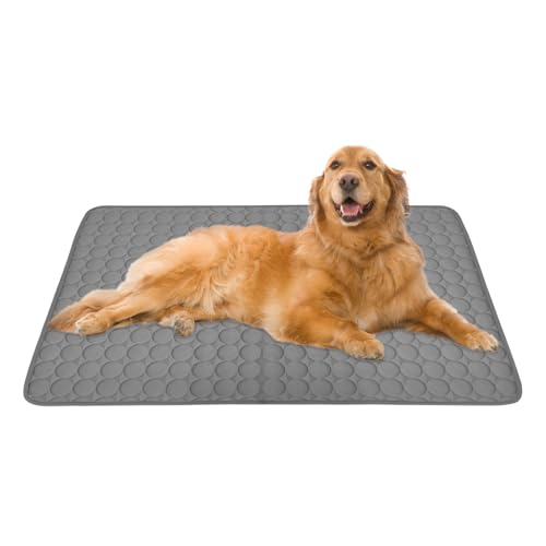 Newthinking KüHlmatte Hund 70x100cm, Waschbares KüHldecke Hund Ohne Gel, Hunde KüHlmatte SelbstküHlend KüHldecke für Katzen Hundebett, Dunkelgrau