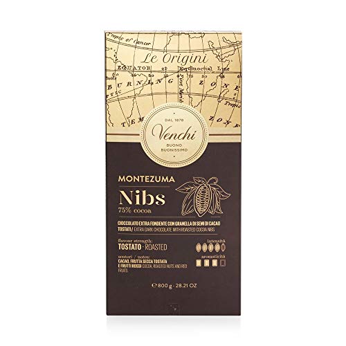 Venchi Maxi-Tafel Montezuma 75 % Nibs 800 g - Zartbitterschokolade mit gerösteten Kakaobohnenkernen – glutenfrei – Bild 4