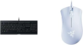 Razer Cynosa Lite - Essential Gaming Keyboard, Black & DeathAdder Essential (2021) - Wired Gaming Mouse (Optical Sensor, 6400 DPI, 5 Programmable Buttons, Ergonomic Form Factor) White