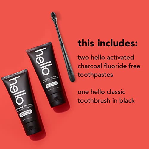 Hello 1270 Activated Charcoal Epic Teeth Whitening Fluoride Free Toothpaste And Toothbrush thumb #1