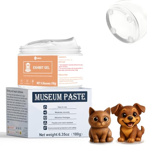 DINGSEN 110 g Museumsgel klares entfernbares Museumswachs wiederverwendbar rückstandsfrei zum Schutz von Dekor Artefakten vor Stürzen Vibrationen und Stößen für Antiquitäten Glas Keramik