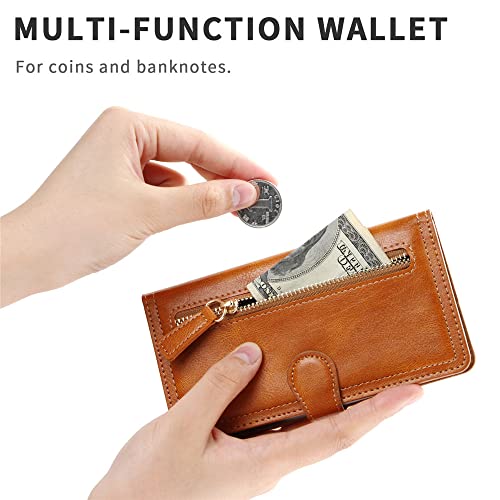 Étui portefeuille en cuir pour iPhone 6s Plus avec fermeture éclair noir - 5