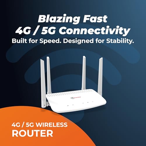 Image of Trueview 4G LTE WiFi 6 Wireless Router with SIM Slot | Cat4 150Mbps | External Antenna | RJ45 LAN Port | Plug & Play SIM Router for Home, Office, CCTV | Secure IPv4 /IPv6 Broadband