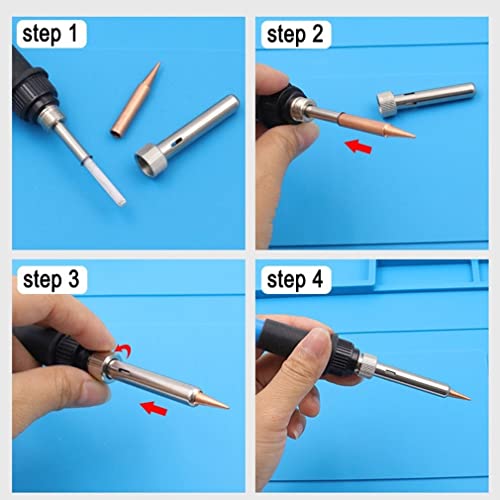 Image of Set of 5 Pcs Pure Copper Soldering Iron Bit Set with 2 Pcs. Flux RMA-223 10cc and 2 Pcs 5Gram Rosin Paste Tip Suitable For Model 936, 937, 907 900M-T (K /IS /SK /3C /I)
