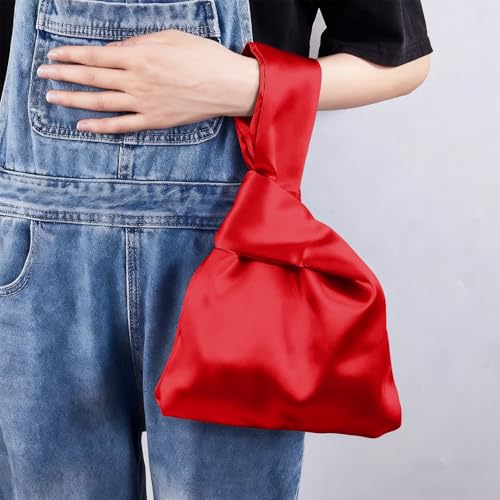 Bolso de mano pequeño de nudo japonés de satén miniatura 3