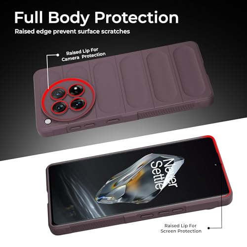 Image of A rtistque Back Cover Case for OnePlus 12 5G | with Inner Fabric | Stylish AirBag Case | Liquid Stripe Silicone | Camera Protection | Anti Slip Grip | OnePlus 12 Back Cover - Purple