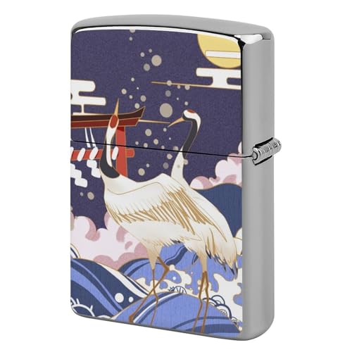 ライターケース ZIPPO/ジッポー兼用ケース タンチョウ 和柄 和風 ジッポライターカバー 互換性のある 軽量 おしゃれ 両面プリント メンズ レディース 贈り物