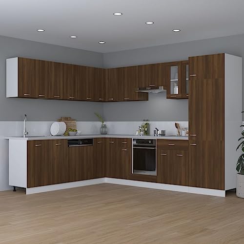 Organisation de la cuisine avec l'armoire murale chêne marron durable