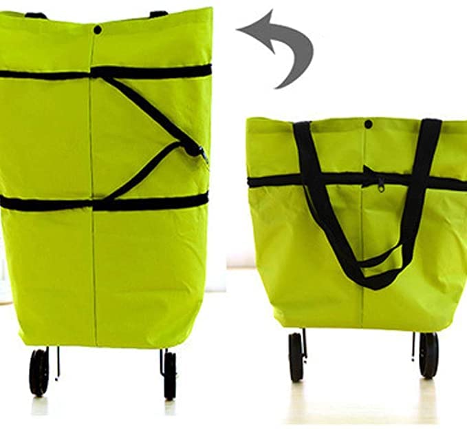 Portable Foldable Shopping Trolley Bag Cart Waterproof Oxford Tote Basket Bags Portable Grocery Cart Shopping Organizer 1pc.2556
