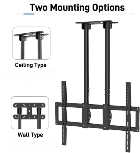 Image of AUDIOVAN Heavy Duty Ceiling Mount for 65 inch- 120 inch Interactive Panels, Dual Pole Wall & Ceiling Stand, Max VESA 1200x600mm,100kg Load Capacity,Height Adjustable, ±45 Tilt (Fixed Ceiling Mount DHC-1260)