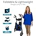 Vive 3 Wheel Walker with Seat - Tri Rollator Walker for Seniors and Adults - Lightweight and Foldable, with Seat, Brakes and Wheels - Narrow for Tight Spaces and Small Doorways - All Terrain
