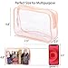 Tbestmax 20 Pack Clear Cosmetic Bags Makeup Bags Portable Waterproof Travel Toiletry Bags Organizer Peach Pink, 7.5