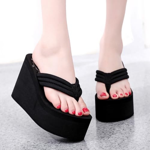 Geerta Dressy Wedge Sandals for Women | Cute Non Slip Casual House Platform Slippers | Cute Slip on Thong Shower Slides | Suitable for Beach Pool Spa Cruise Vacation3