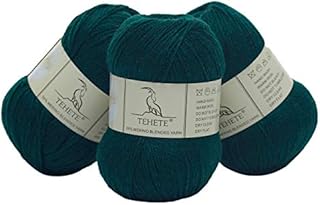 TEHETE Merino Wool Yarn for Knitting and Crochet Yarn 3ply 50g × 3 Balls soft and warm - Green
