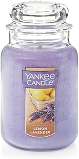 Yankee Candle Lemon Lavender Scented, Classic 22oz Large Jar Single Wick Candle, Over 110 Hours of Burn Time
