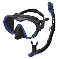 SEAC Set Bis Icona Dry, Hochwertiges rahmenloses Maske- und Schnorchelset für das Gerätetauchen