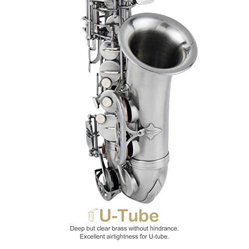 Ktaxon Alto Saxophone Drop E Flat Brass Sax Beginner Sax Full Kit With Mouthpiece, Carrying Case, Gloves, Cleaning Cloth Bar, Detachable Strap, Shoulder Strap, Reed #TOP4