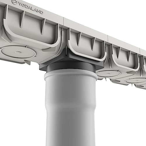 Vodaland - 4 Inch Trench Drain System with Grate - Ivory Color - Easy 2 Channel (5) - Thumbnail 3