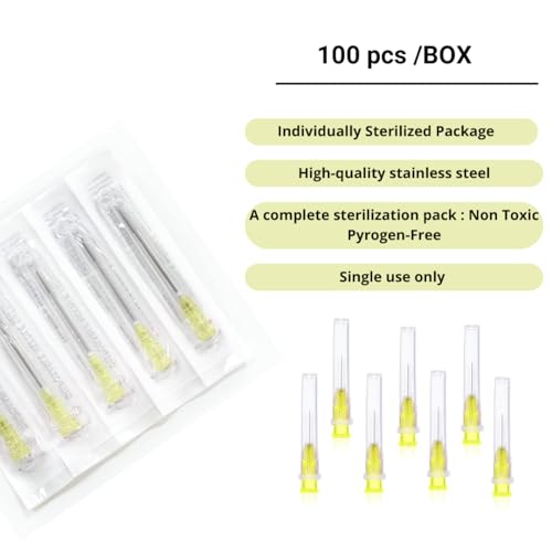 100 Stück 30G x 1/2 (12mm) Edelstahl Abgabe Tube ,verschiedene Größen:18G/20G/21G/22G/23G/25G/26G/27G/30G ,Einzeln verpackt,Nachfüllröhrchen für Industrie,Wissenschaftslabore,für Hobby und Heimwerk