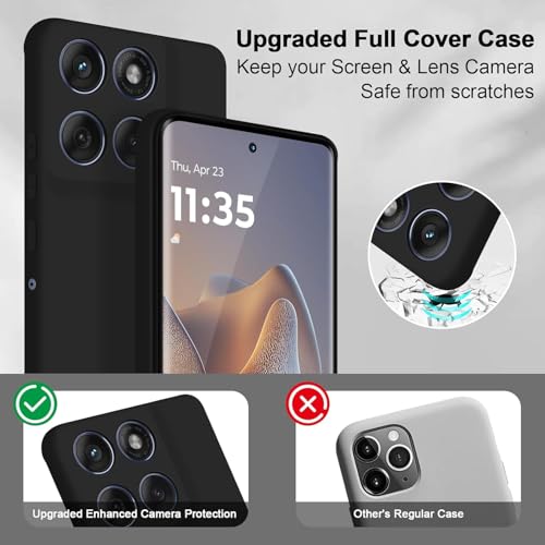 Image of DIZORO Microfiber Candy Case for Motorola G86 Power 5G Smooth Touch Cushion Liquid Soft Silicone Gel Rubber Phone Cases Non-Slip Full Body Protective Shockproof Back Cover -Black