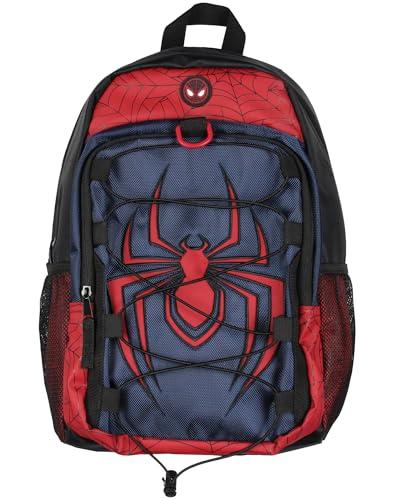 Marvel Comics Spider-Man Miles Morales 17" Backpack Laptop Travel Book Bag Padded Back Adjustable Strap Bungee Cord2