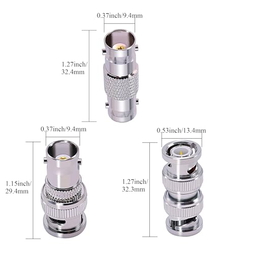 Adaptadores BNC CNARIO 6 Piezas Coaxial para CCTV miniatura 2