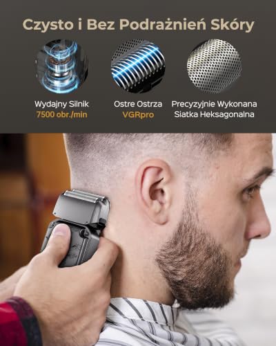 VGRPRO Maszynka do strzyżenia &Trymer&Golarka foliowa,Zestaw do pielęgnacji | Wodoodporna golarka foliowa dla mężczyzn,