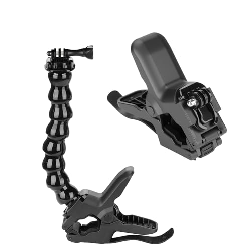 NEEWER Support à Pince Flexible Compatible avec GoPro DJI Action Camera, Support à Super Pince Flexible, Clip pour Perche de Bureau avec Tube et Adaptateur,...