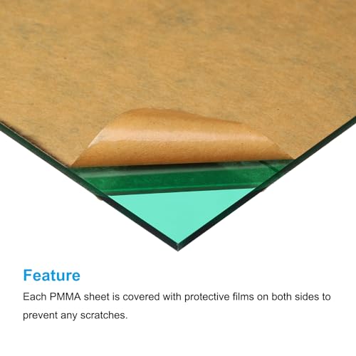 Image of MECCANIXITY 6 Pcs PMMA Acrylic Sheets Colored Transparent 7 x 5Inch Cyan Acrylic Sheets for DIY Projects, Art, Crafting, Laser Cutting & Engraving