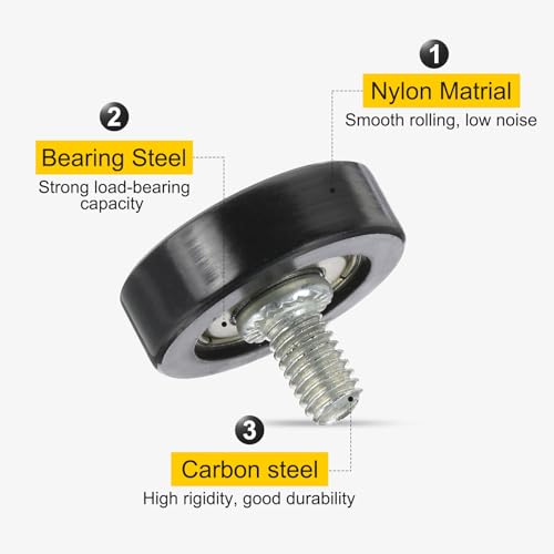 Rodamientos de nailon de 6 x 26 mm uxcell para guía de pista y puerta corrediza, 4 piezas 5